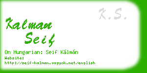 kalman seif business card